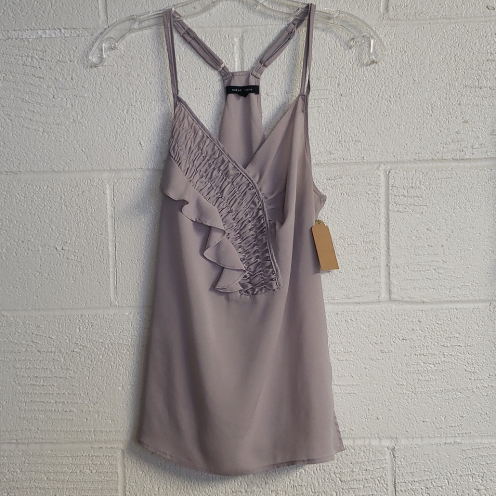 Naked Zebra sheer taupe tank size large